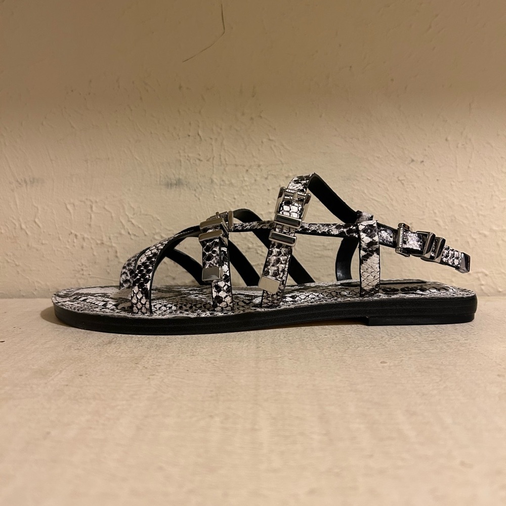 Michael Kors Black and White Strappy Sandals